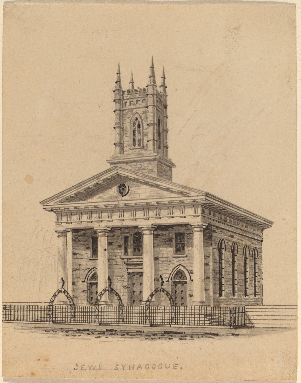 Jüdische Synagoge, N.Y. von Alexander Jackson Davis