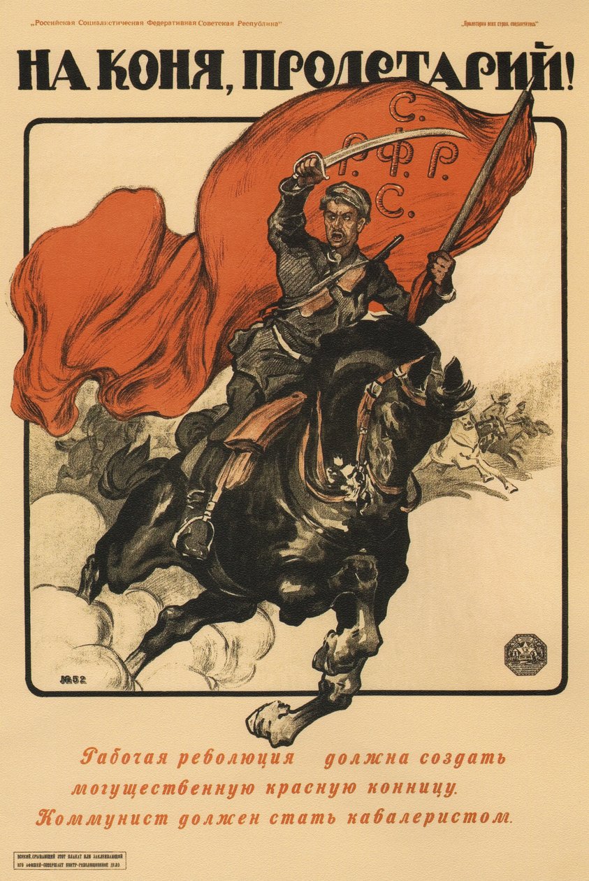 Zu Pferd, Proletarier! Poster, 1918 von Alexander Petrovich Apsit