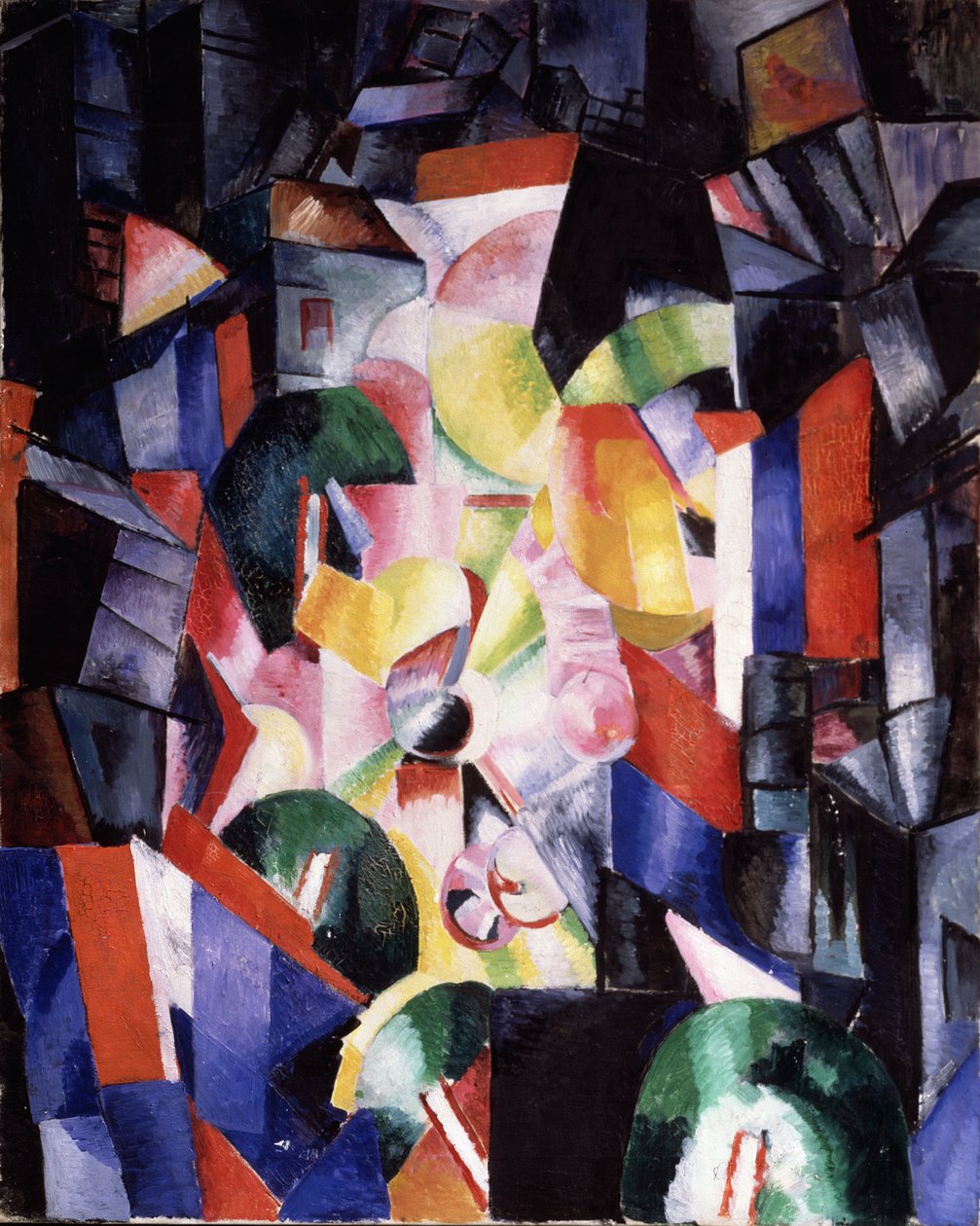 Die Stadt bei Nacht, 1915 von Alexandra Alexandrowna Exter