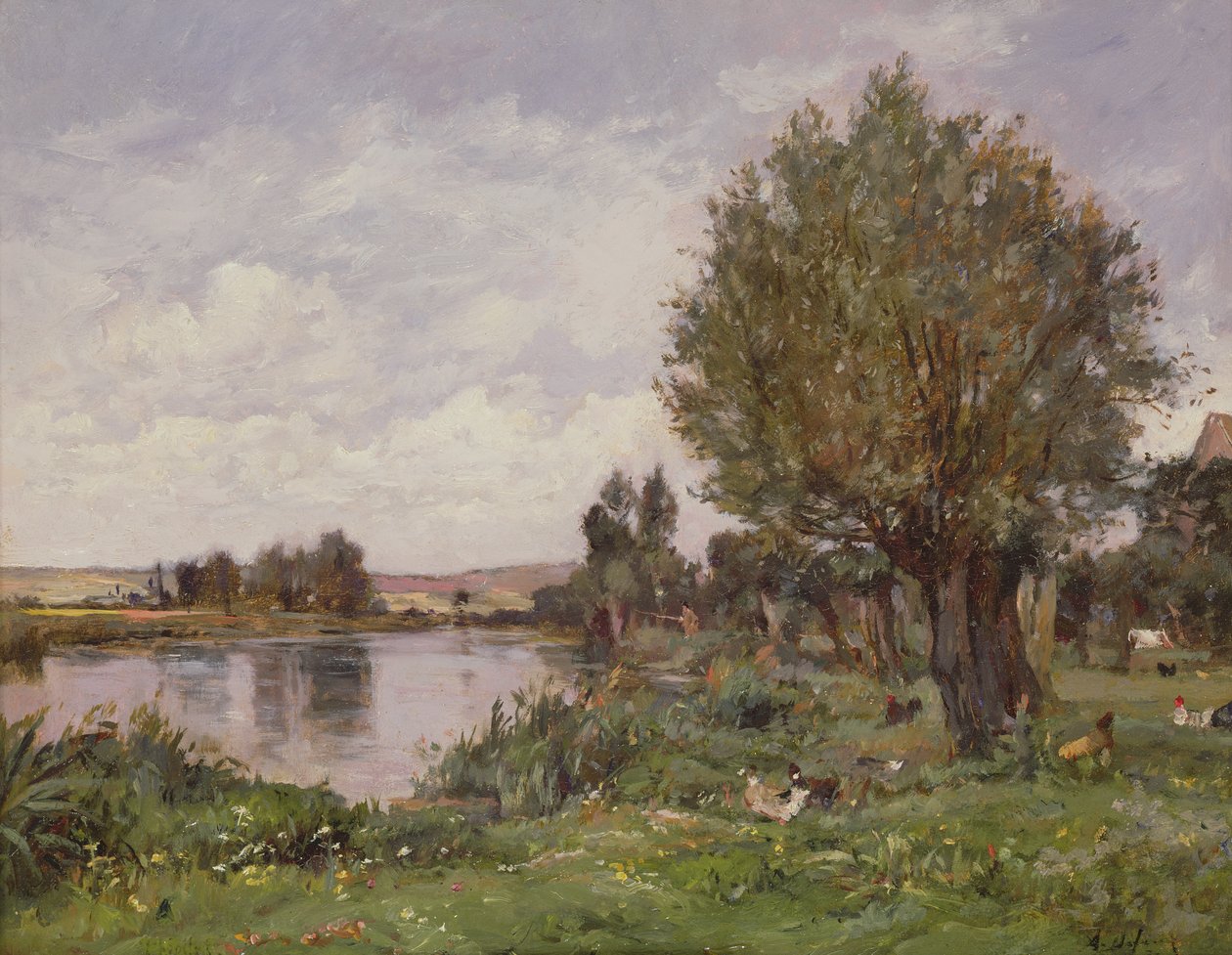 Ländliche Flusslandschaft, 1875 von Alexandre Defaux