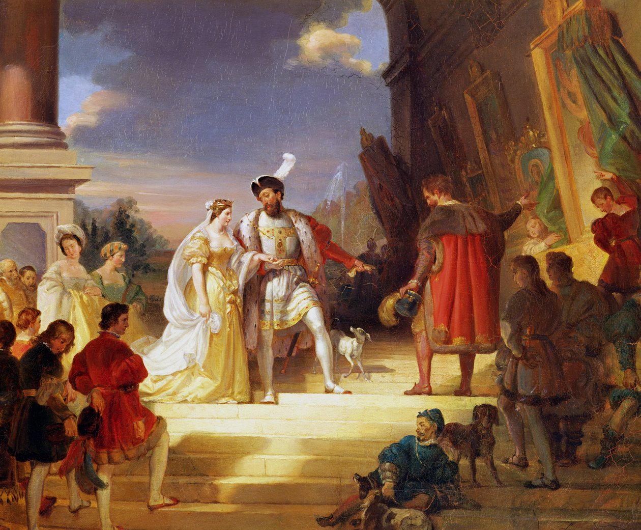 Franz I. (1494-1547) mit Leonardo da Vinci (1452-1519) von Alexandre Evariste Fragonard