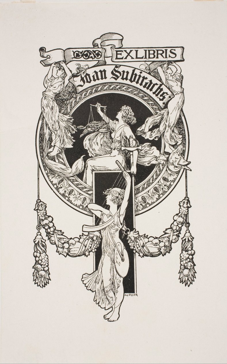 Buchplatte von Joan Subirachs von Alexandre de Riquer