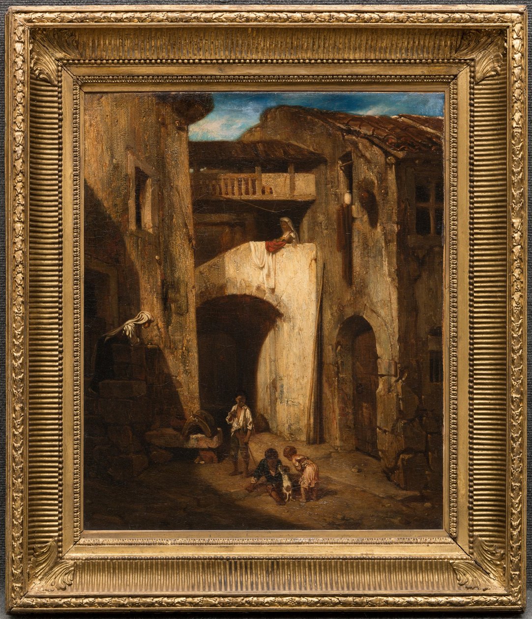 Italienischer Innenhof von Alexandre Gabriel Decamps