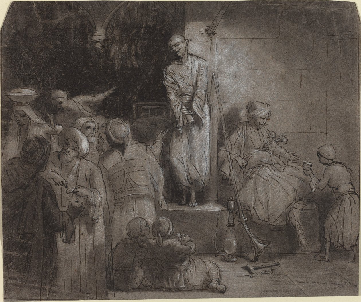 Der Sklavenmarkt [recto] von Alexandre Gabriel Decamps