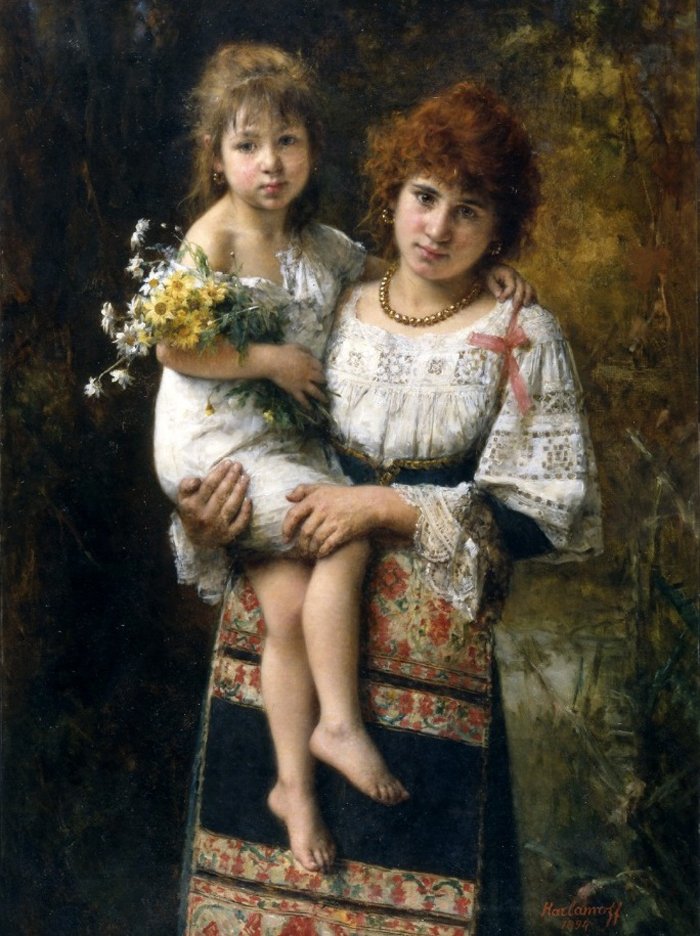 Frau und Kind von Alexei Harlamov