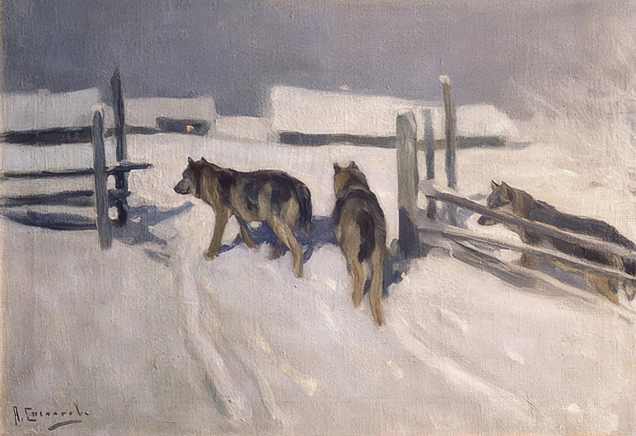 Wölfe. Winternacht von Alexei Steipanovitch Stepanov