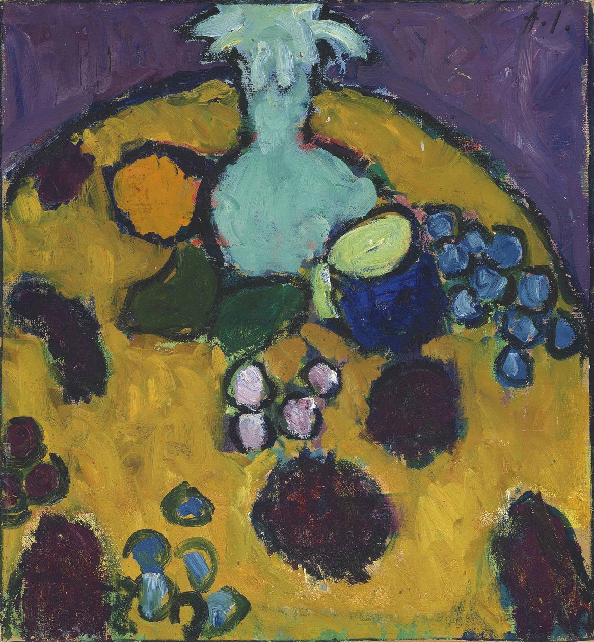 Stilleben mit gestickter Decke von Alexej von Jawlensky