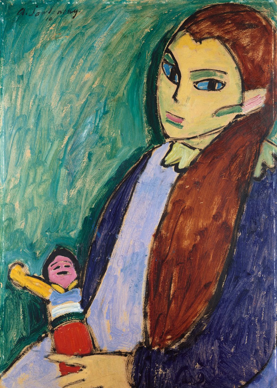 Mädchen mit Puppe, 1910 von Alexej von Jawlensky
