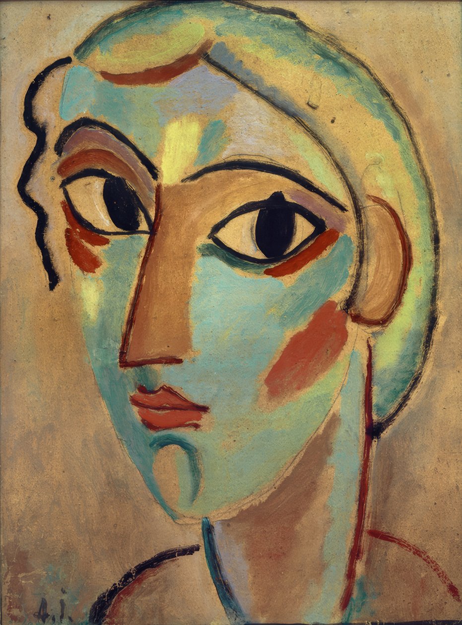 Mystischer Kopf: Mädchenkopf (halbseitlich) von Alexej von Jawlensky