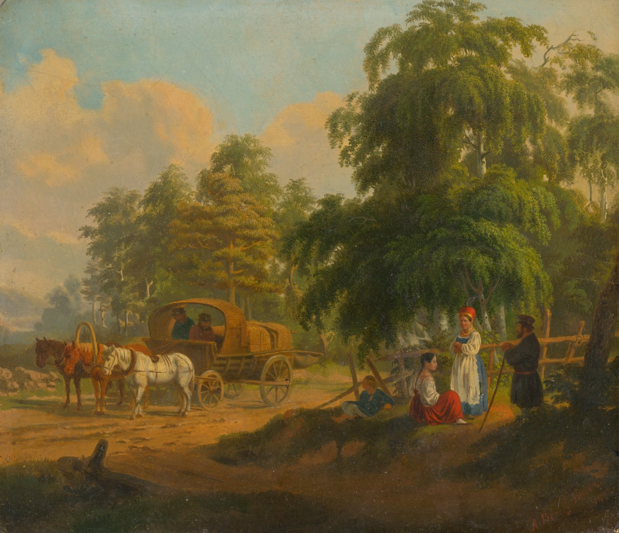Landschaft mit russischer Troika von Alexey Venetsianov