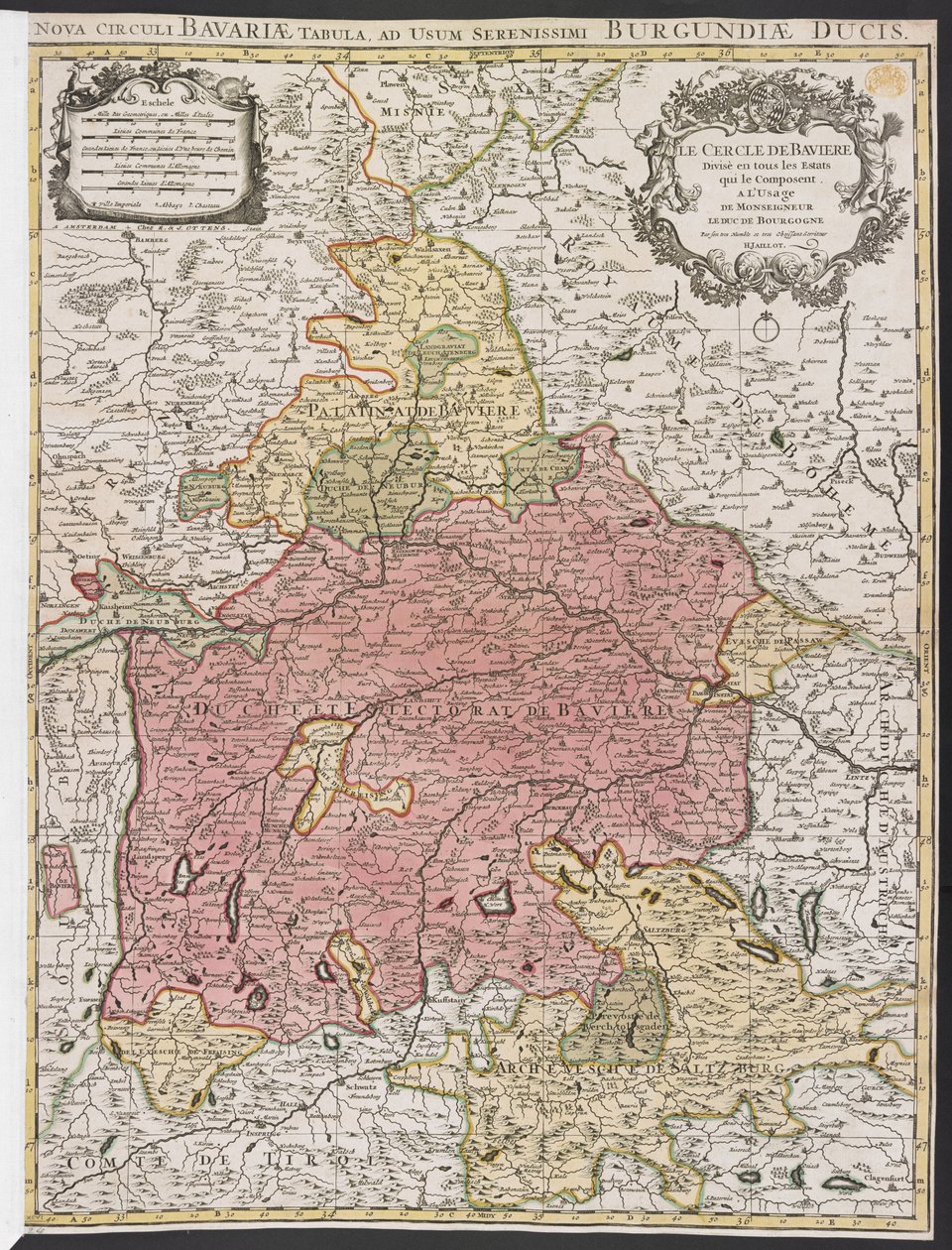 Karte von Bayern von Alexis Hubert Jaillot