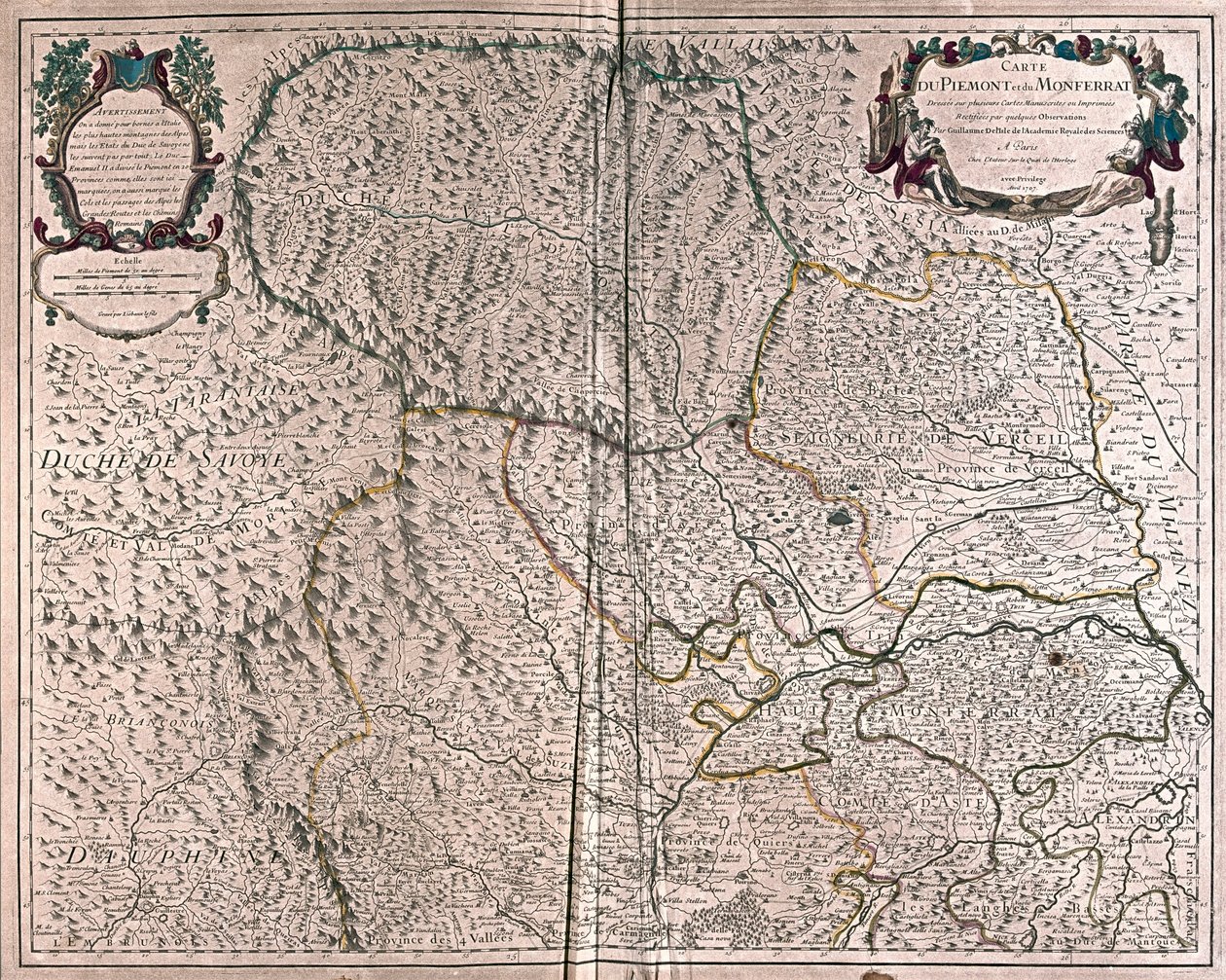 Piemont und Monferrato, Italien von Alexis Hubert Jaillot