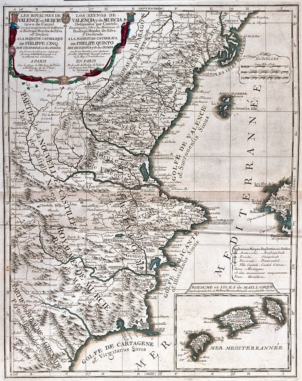 Valencia und Kastilien, Spanien von Alexis Hubert Jaillot