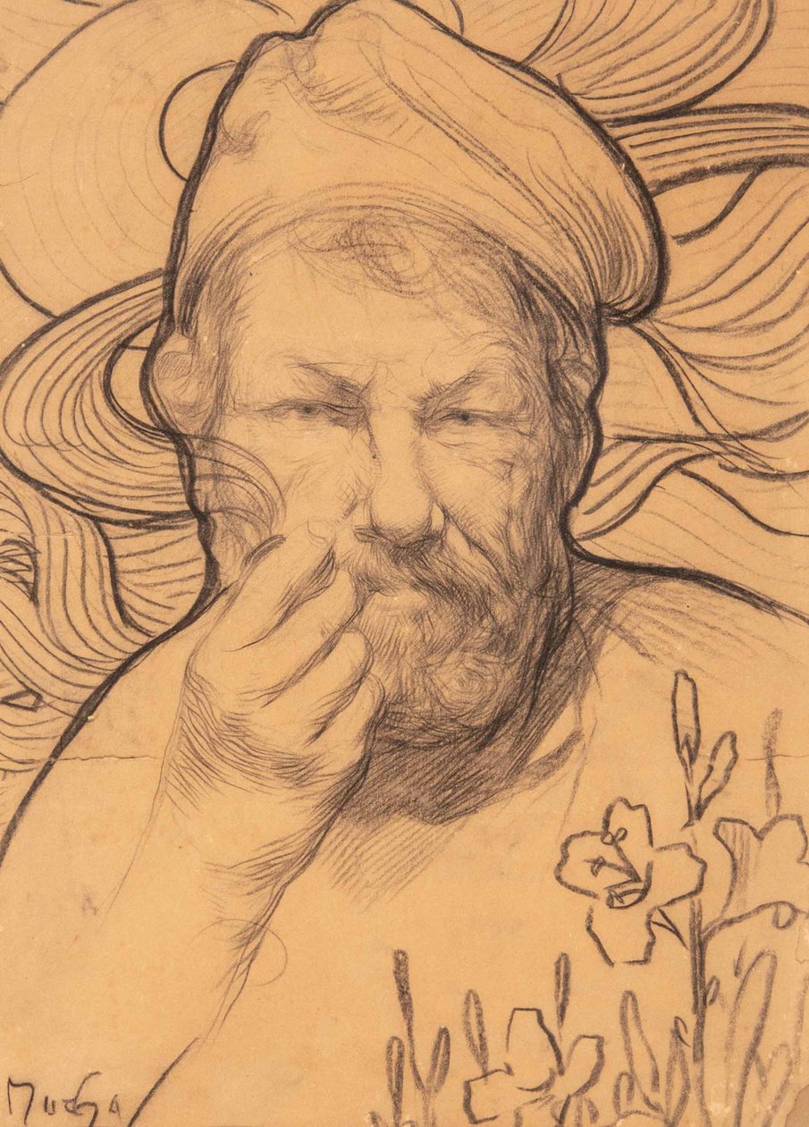 Selbstporträt (1900er-1910er Jahre) von Alfons Marie Mucha