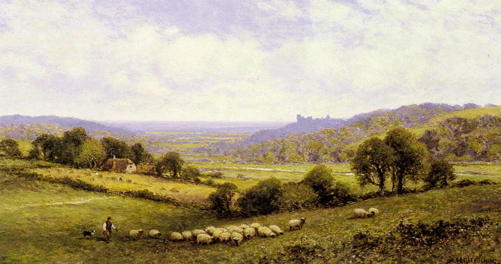 Sussex, mit Arundel Castle in der Ferne von Alfred Augustus Glendening