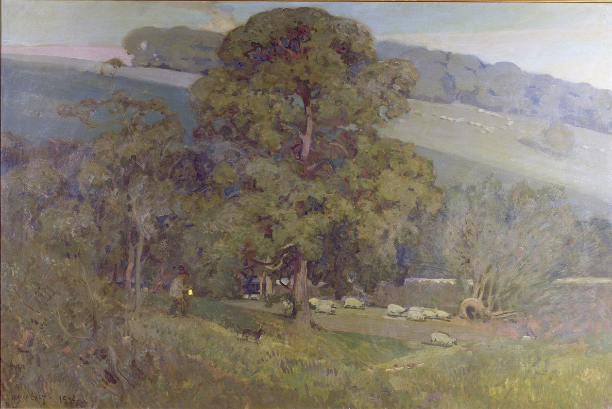 Mondlicht in den Cotswolds, 1903 von Alfred East