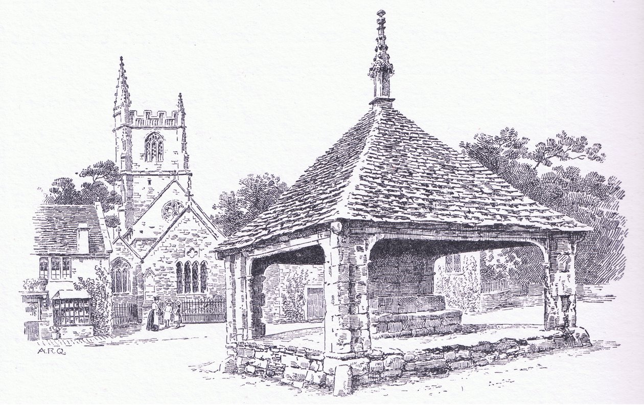 Castle Combe, Wiltshire, aus The Cottages and the Village Life of Rural England, veröffentlicht von Dent & Sons Limited, 1912 von Alfred Robert Quinton