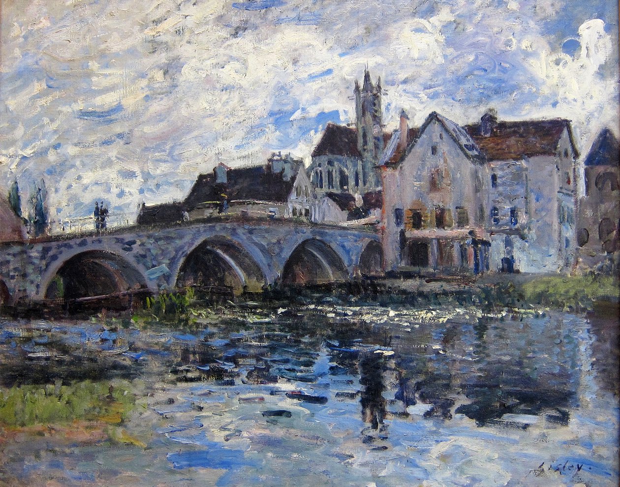 Die Brücke von Moret, Sturmeffekt von Alfred Sisley