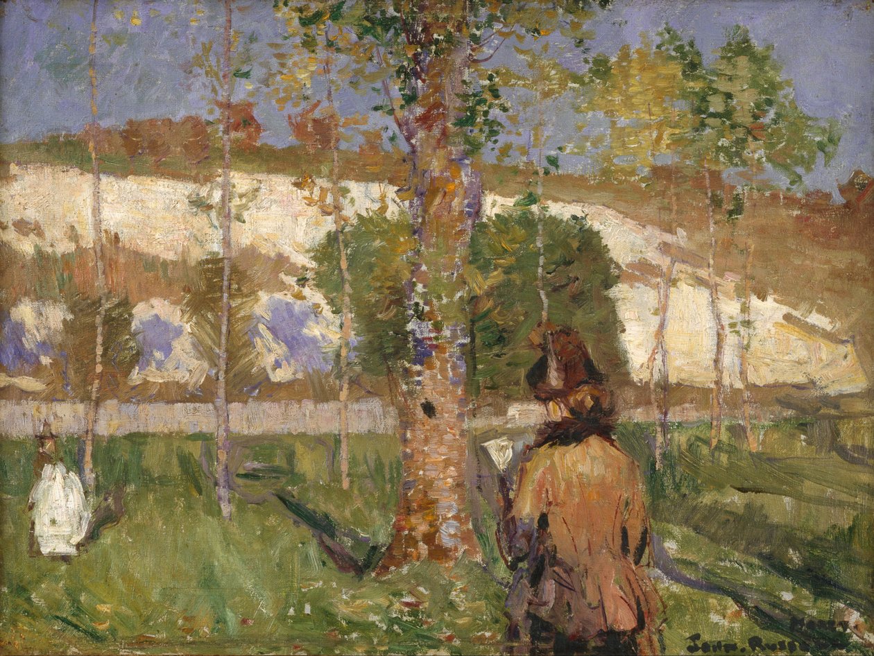 Madame Sisley am Ufer des Loing bei Moret von Alfred Sisley