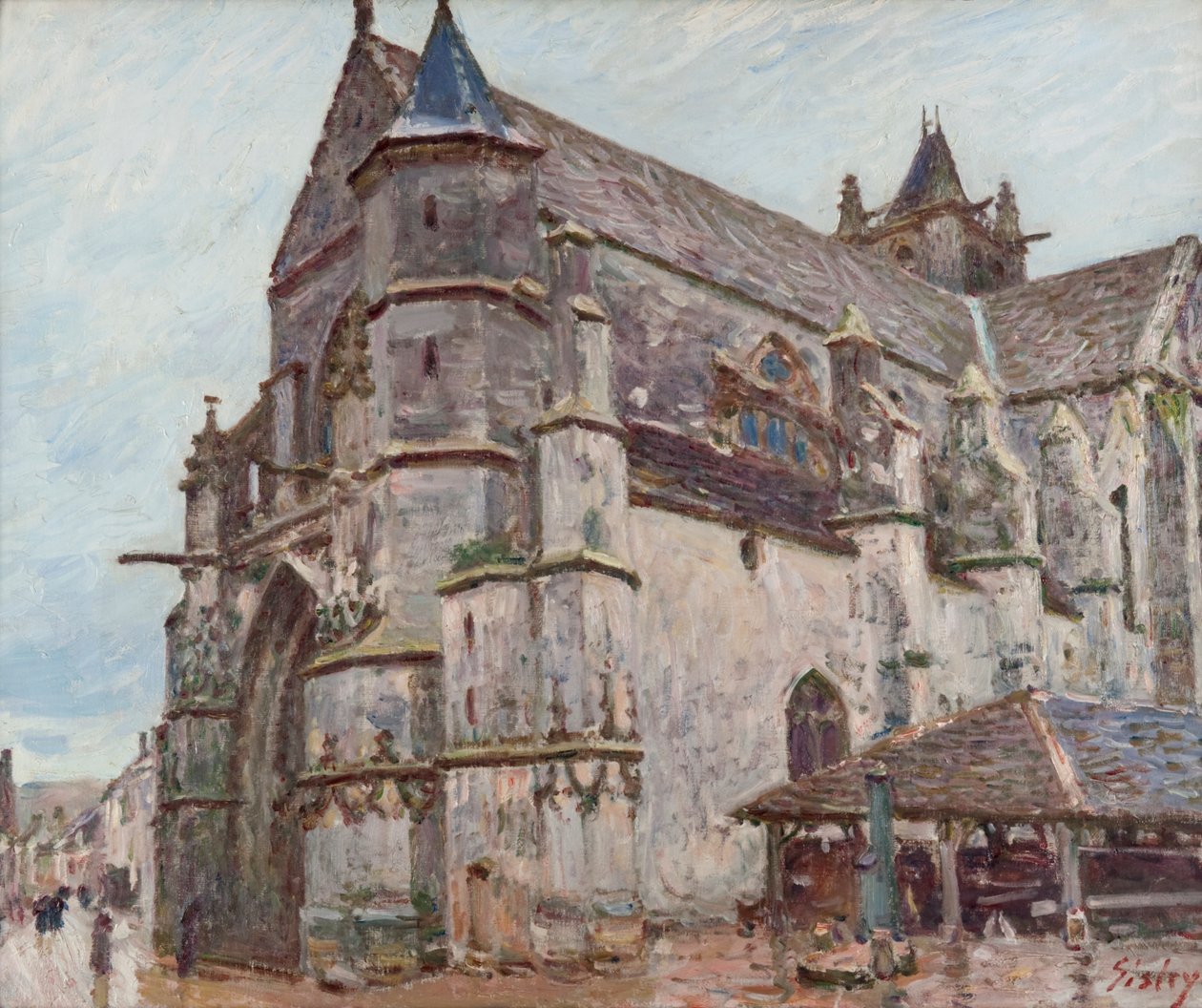 Notre-Dame de Moret im Morgenregen von Alfred Sisley
