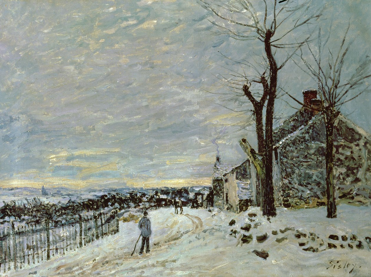 Schnee in Veneux-Nadon, ca. 1880 von Alfred Sisley