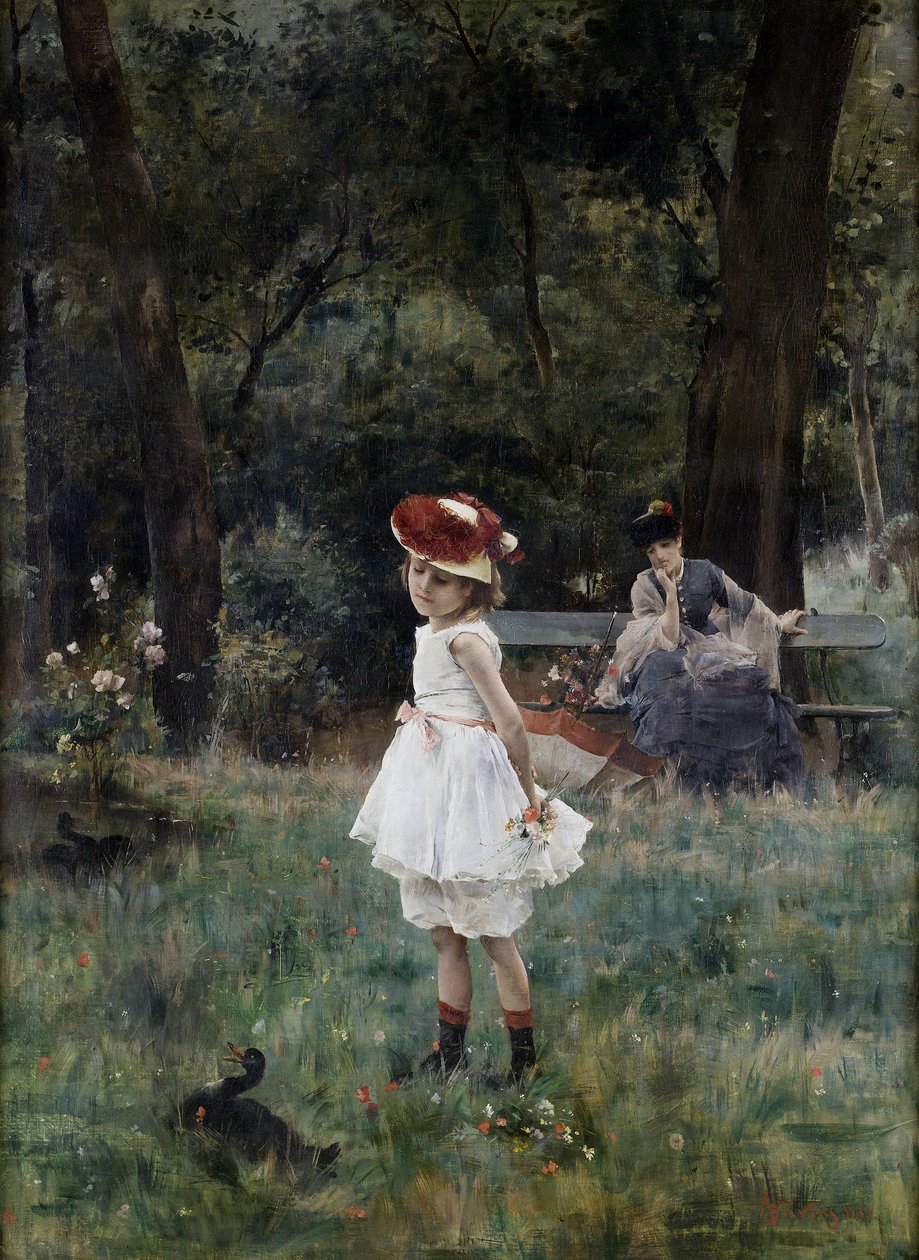 Das Mädchen mit den Enten von Alfred Emile Stevens