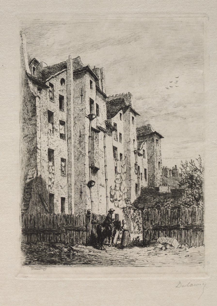 Häuser, Rue de Lyonnais von Alfred Alexandre Delauney