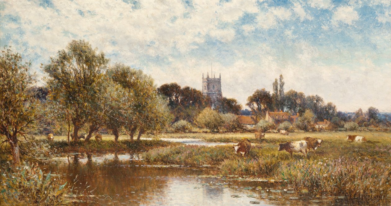 Viehtränke, Kempstead-on-Thames von Alfred Augustus Glendening