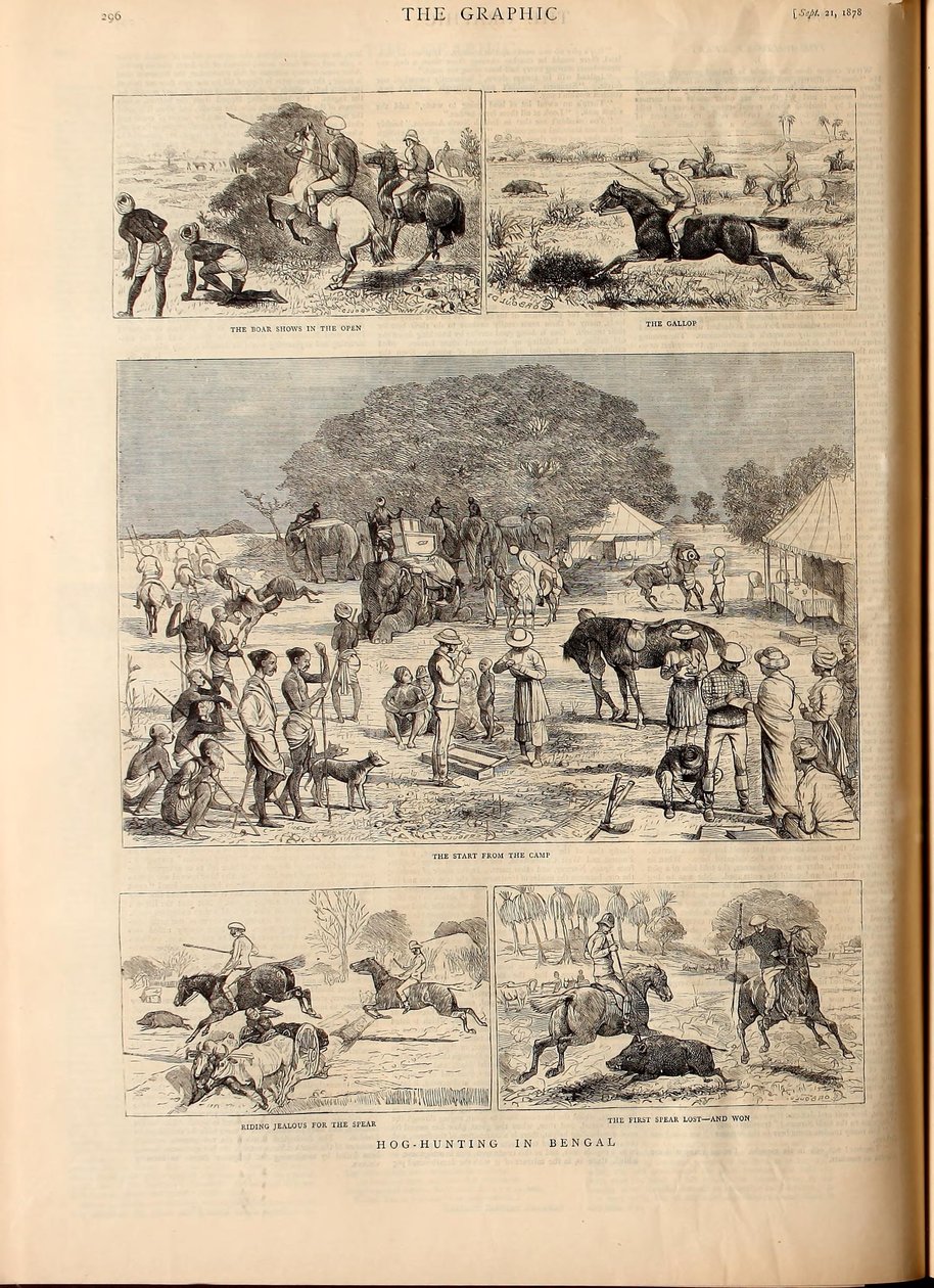 Schweinejagd in Bengalen von Alfred Chantrey Corbould