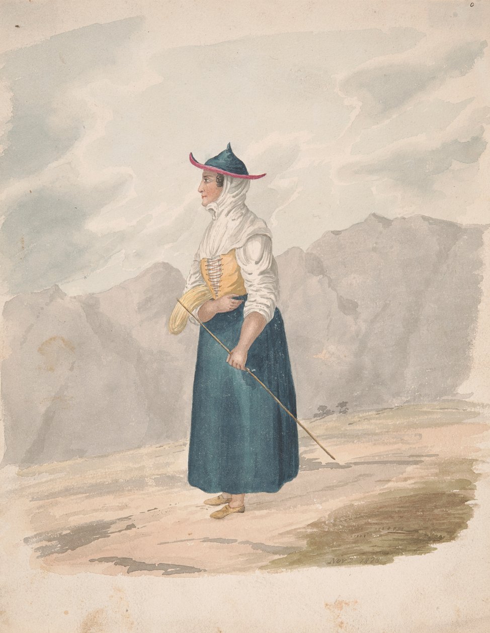 Bäuerin mit Stab, La Palma von Alfred Diston
