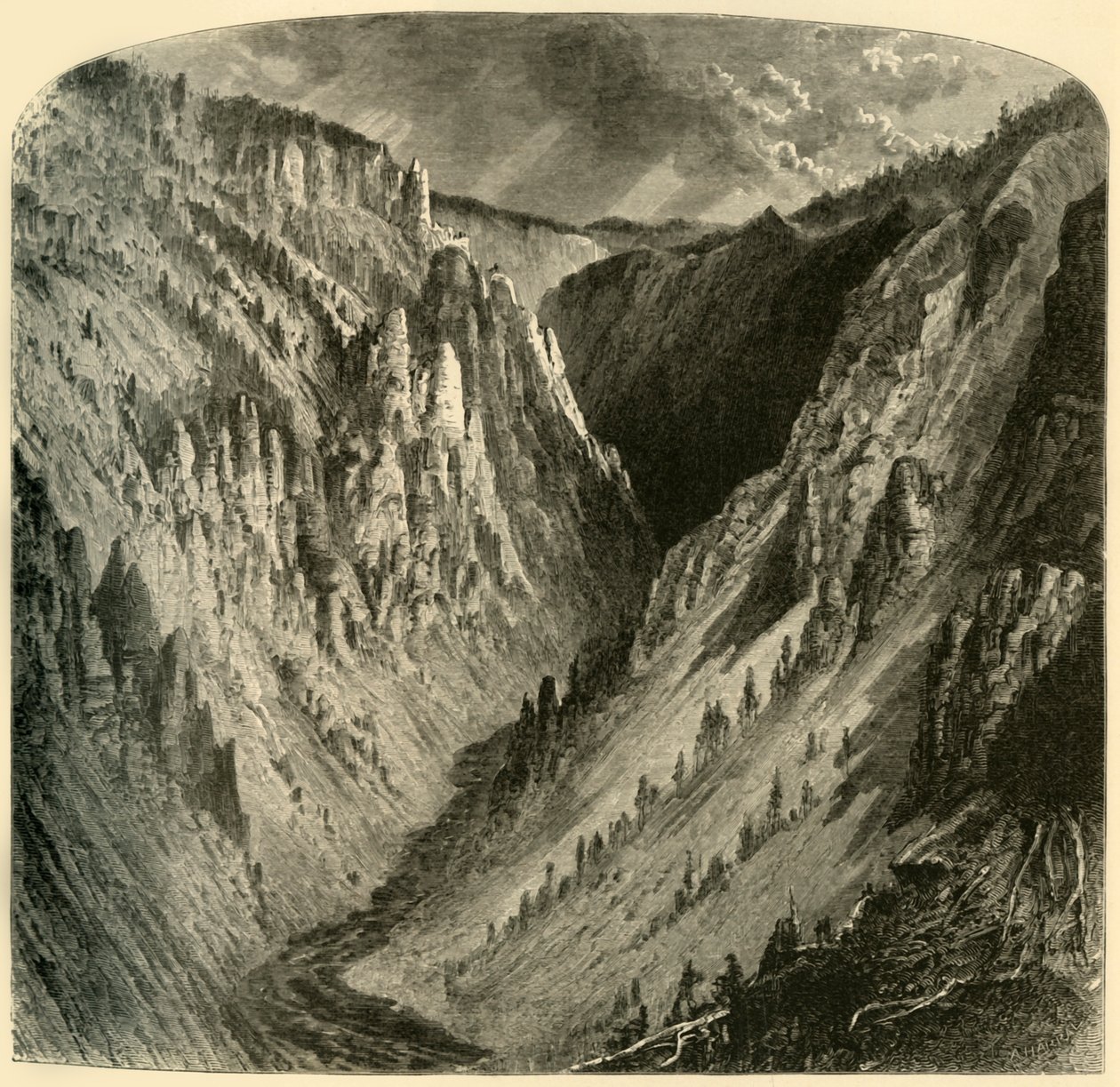Cañon des Yellowstone, 1872 von Alfred Harral