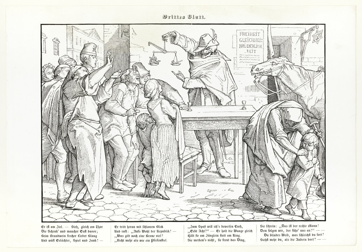 Auch ein Totentanz, Platte III von Alfred Rethel