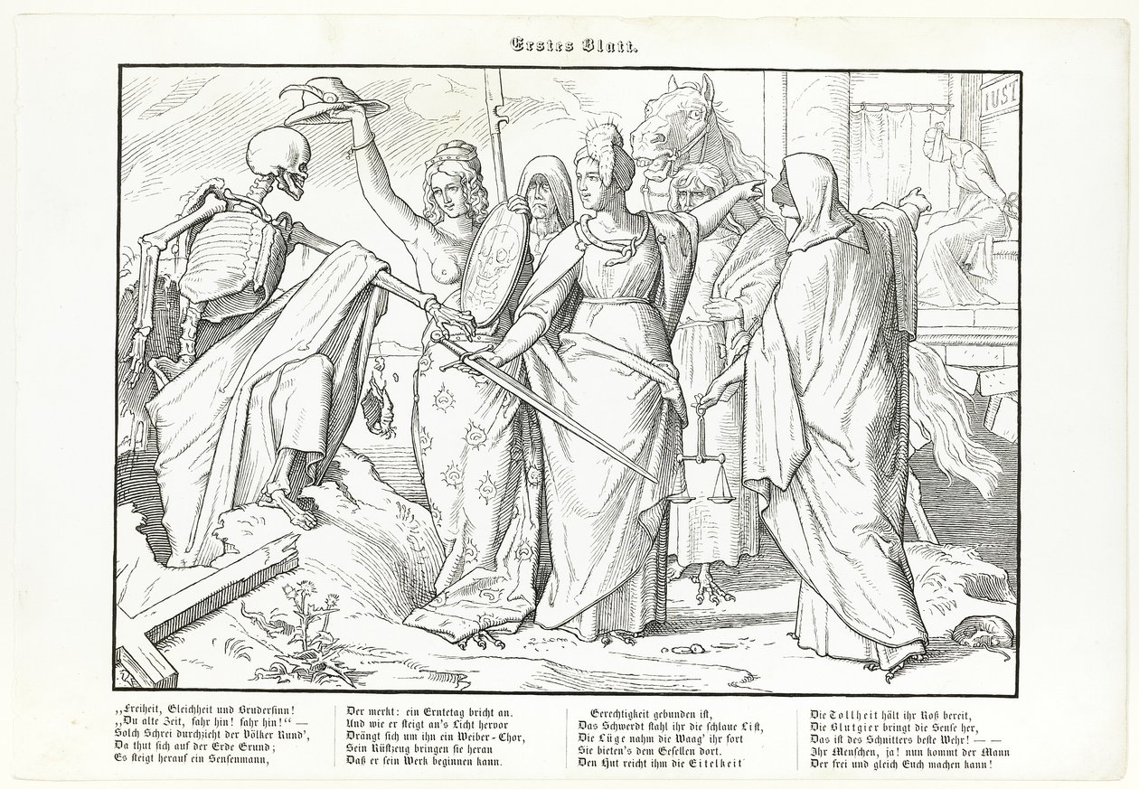 Auch ein Totentanz, Platte I von Alfred Rethel