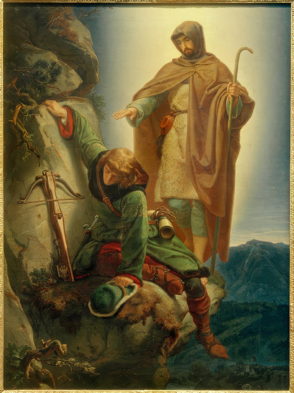Schutzengel rettet Maximilian in der Martinswand von Alfred Rethel