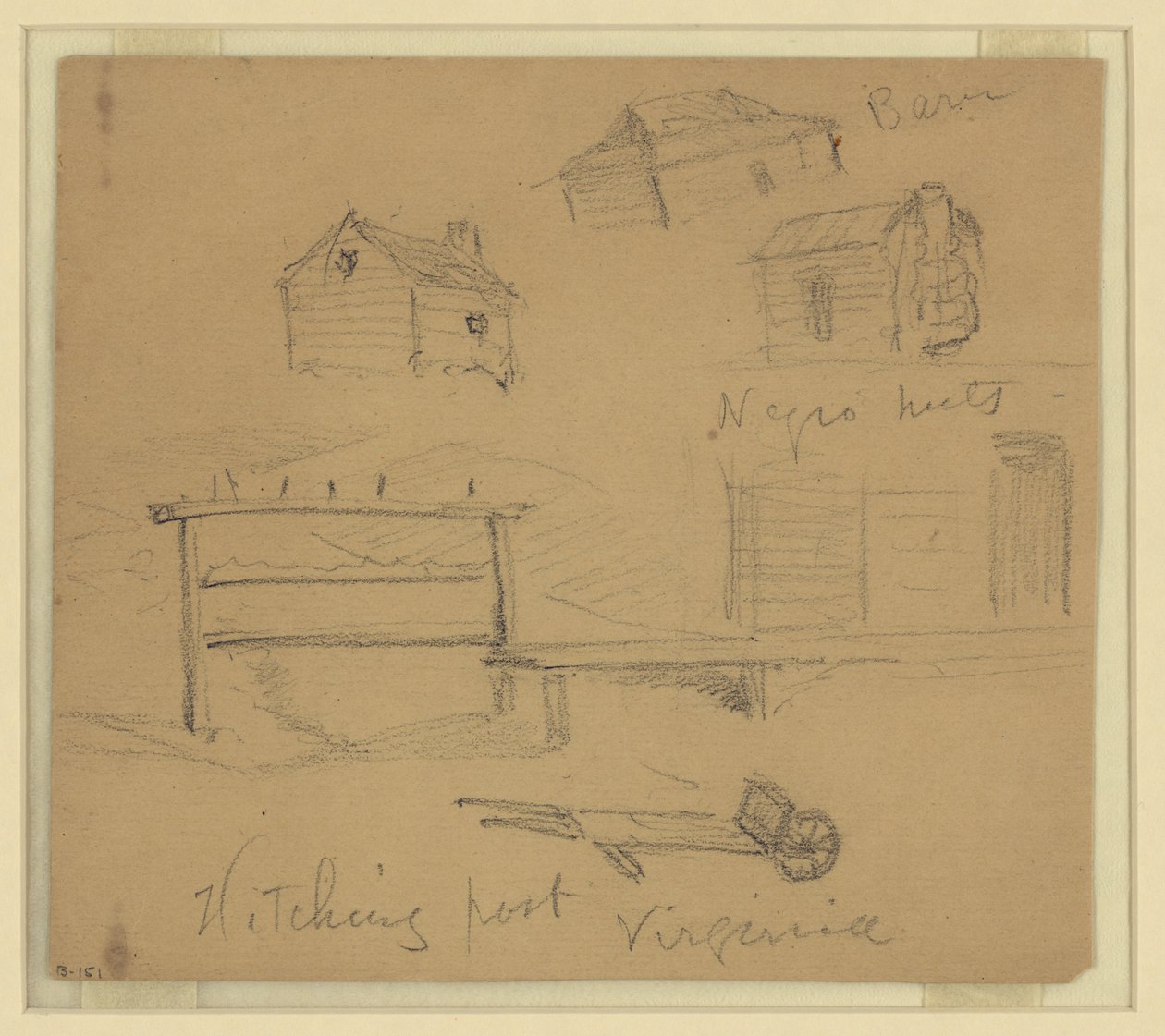 Anbindepfosten, Virginia von Alfred Rudolph Waud