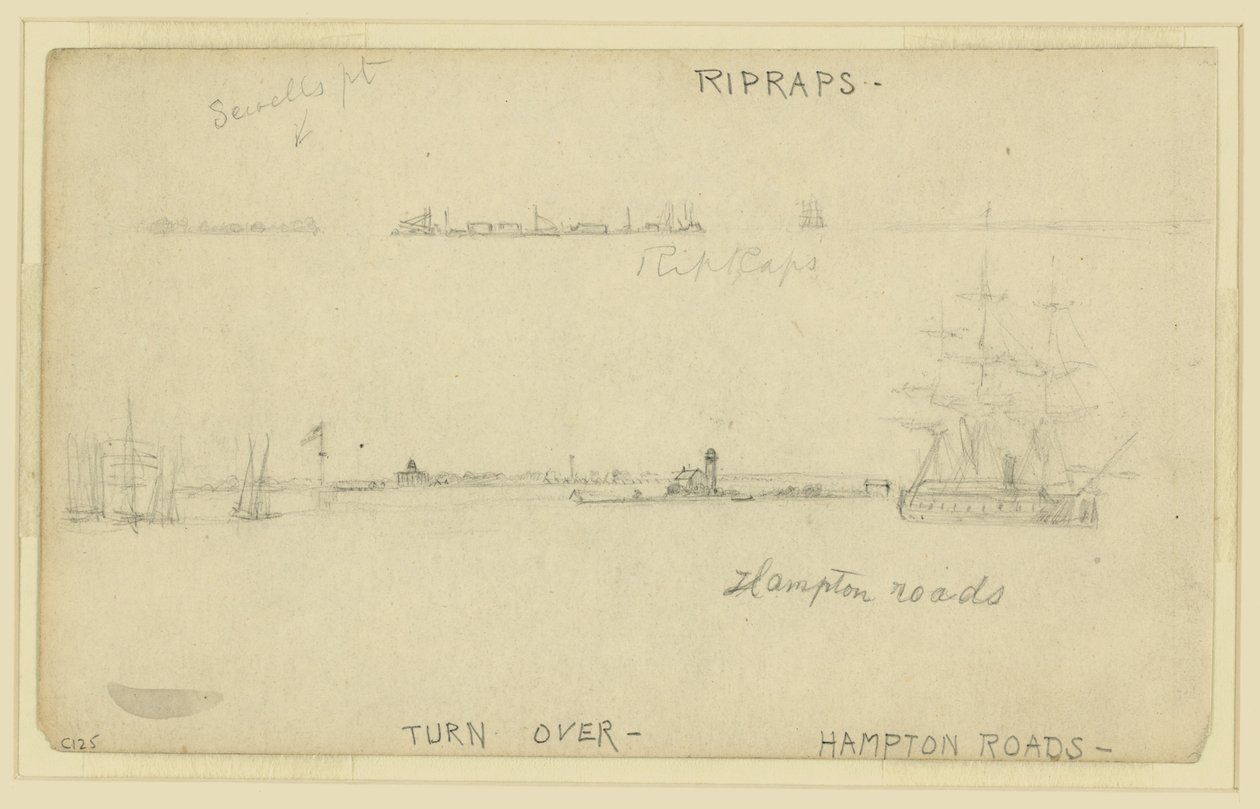 Ripraps und Hampton Roads von Alfred Rudolph Waud