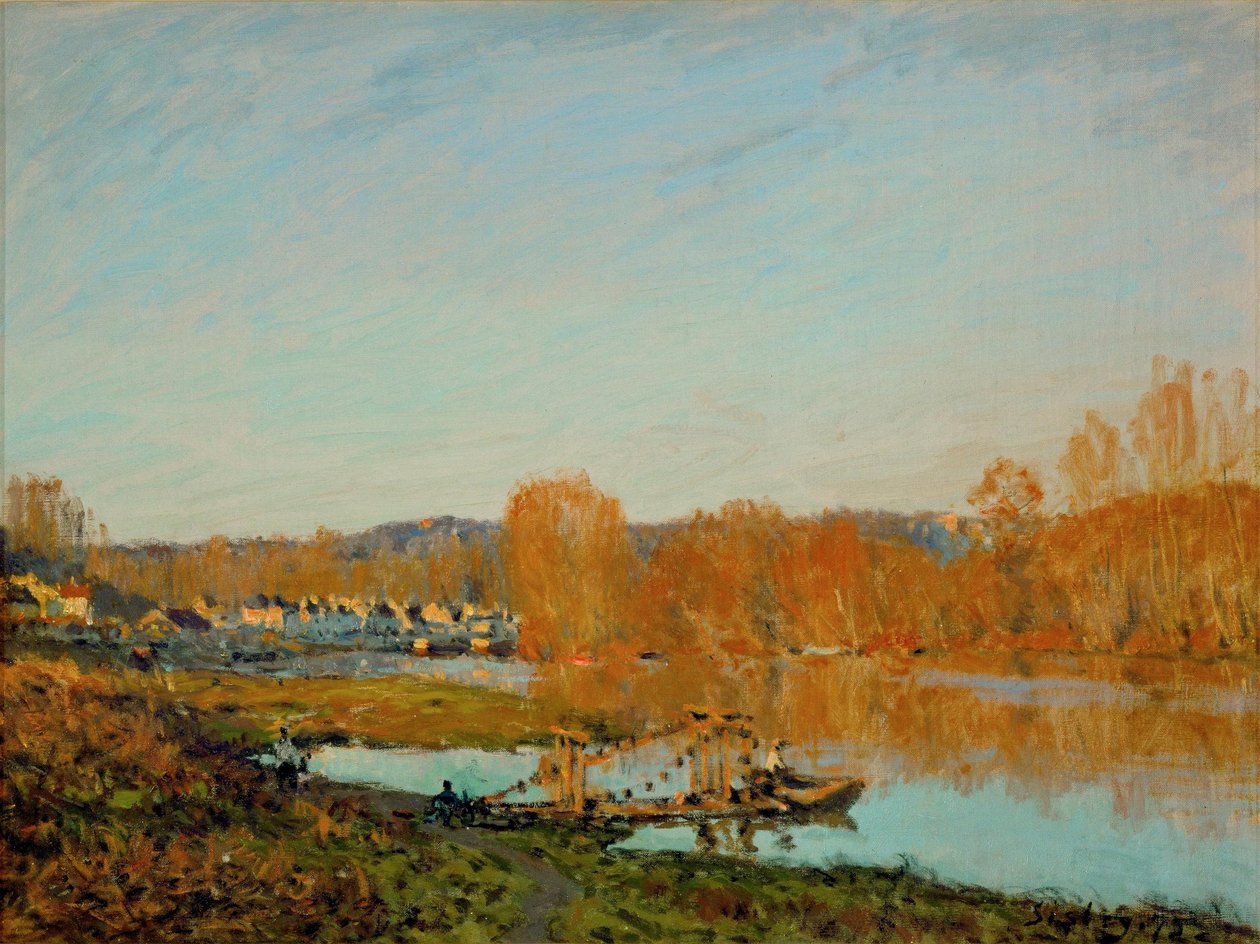 Herbst: Ufer der Seine bei Bougival von Alfred Sisley