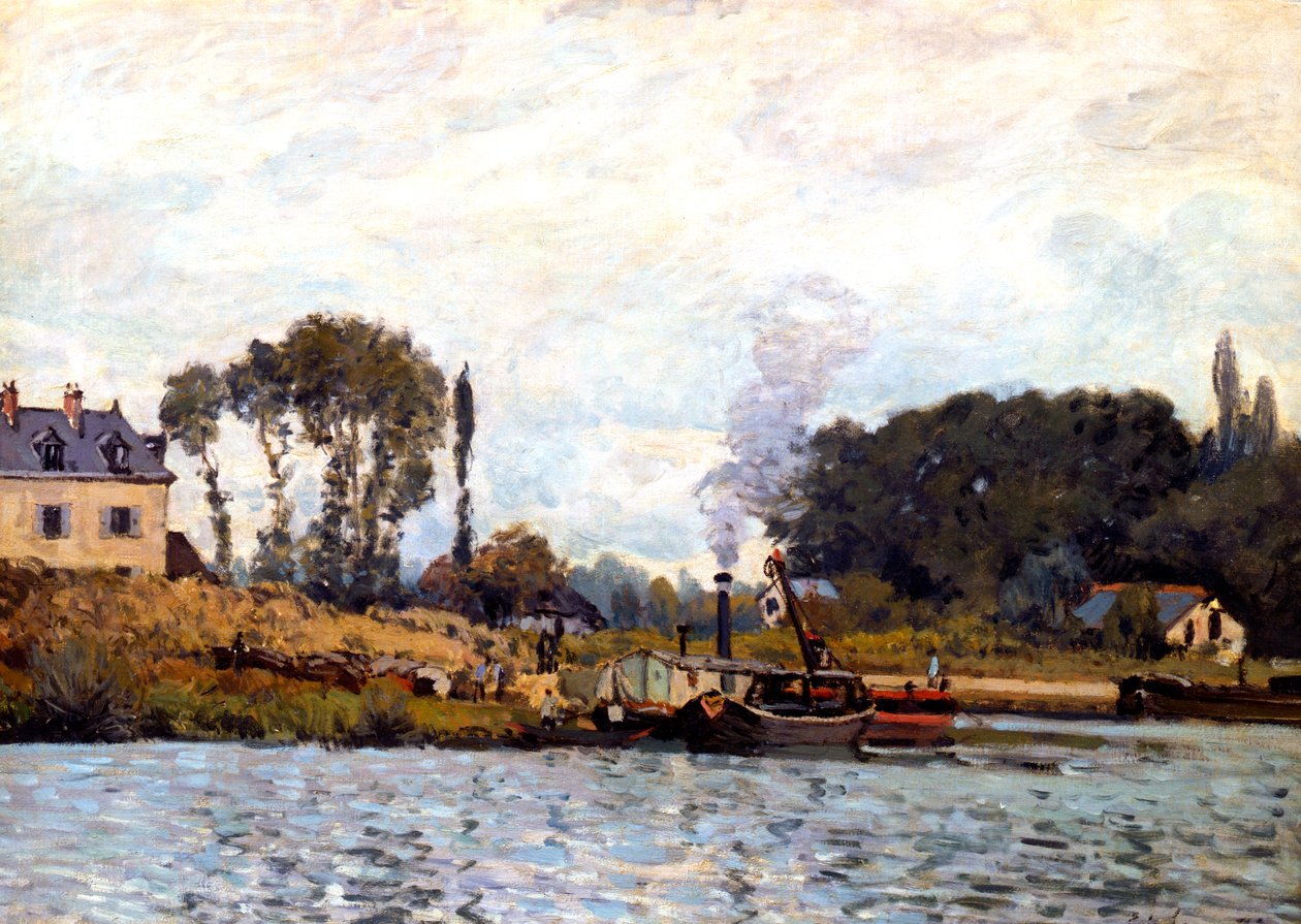 Boote auf dem Kanal, 1873 von Alfred Sisley