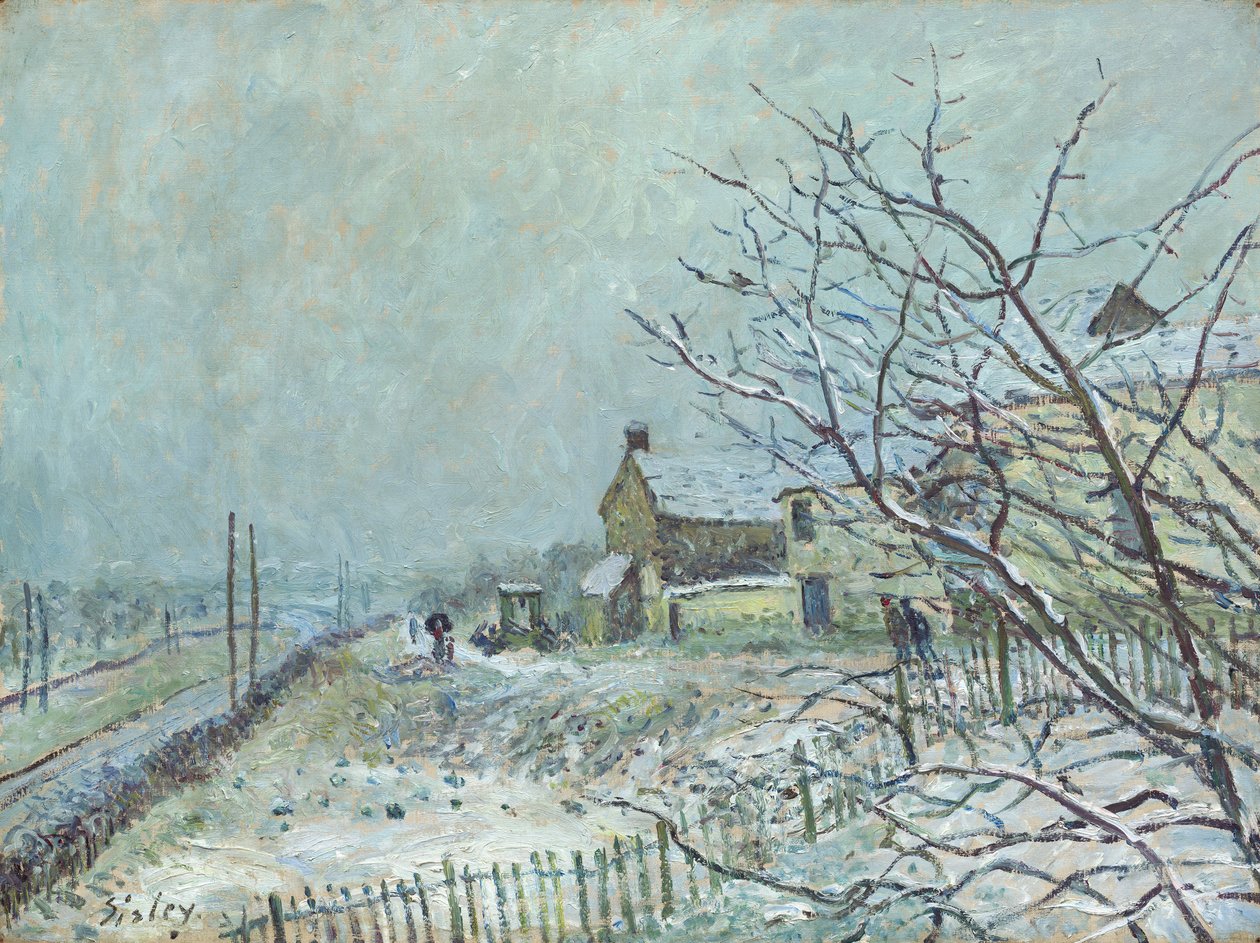 Erster Schnee in Veneux-Nadon, 1878 von Alfred Sisley