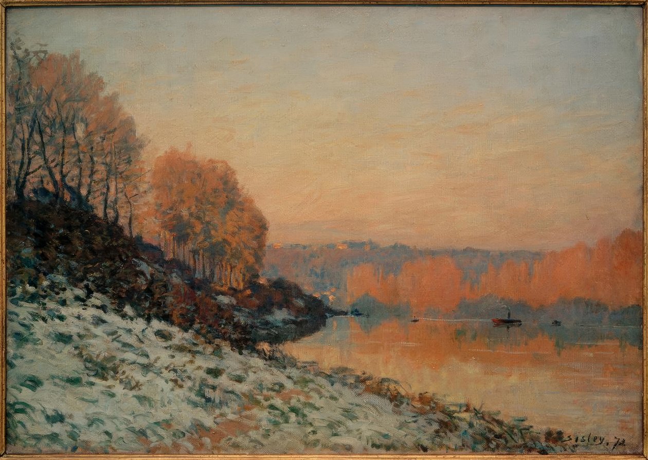Schnee in Port-Marly, weißer Frost von Alfred Sisley