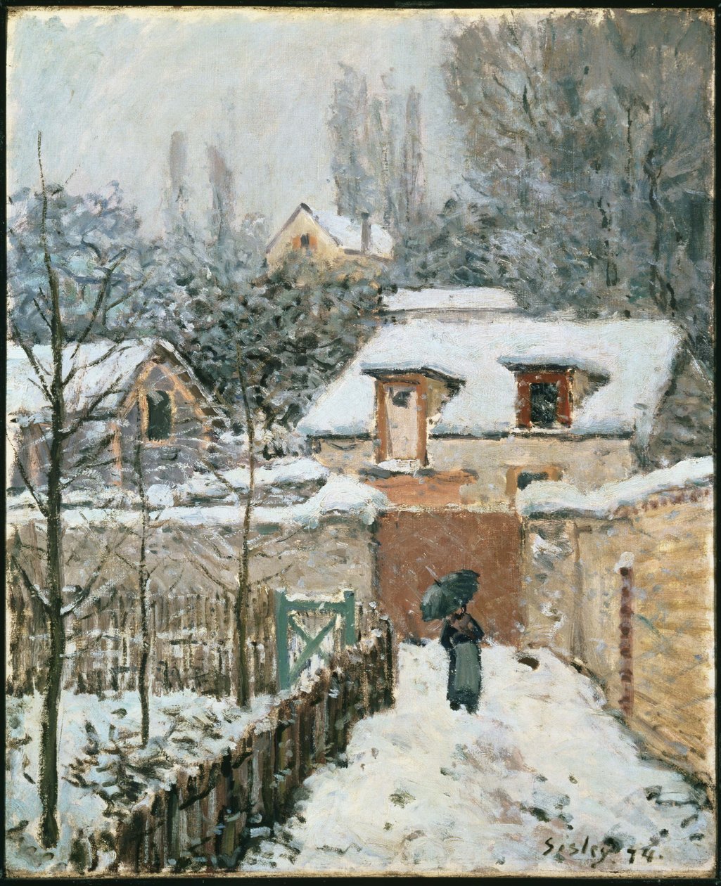 Schnee in Louveciennes von Alfred Sisley