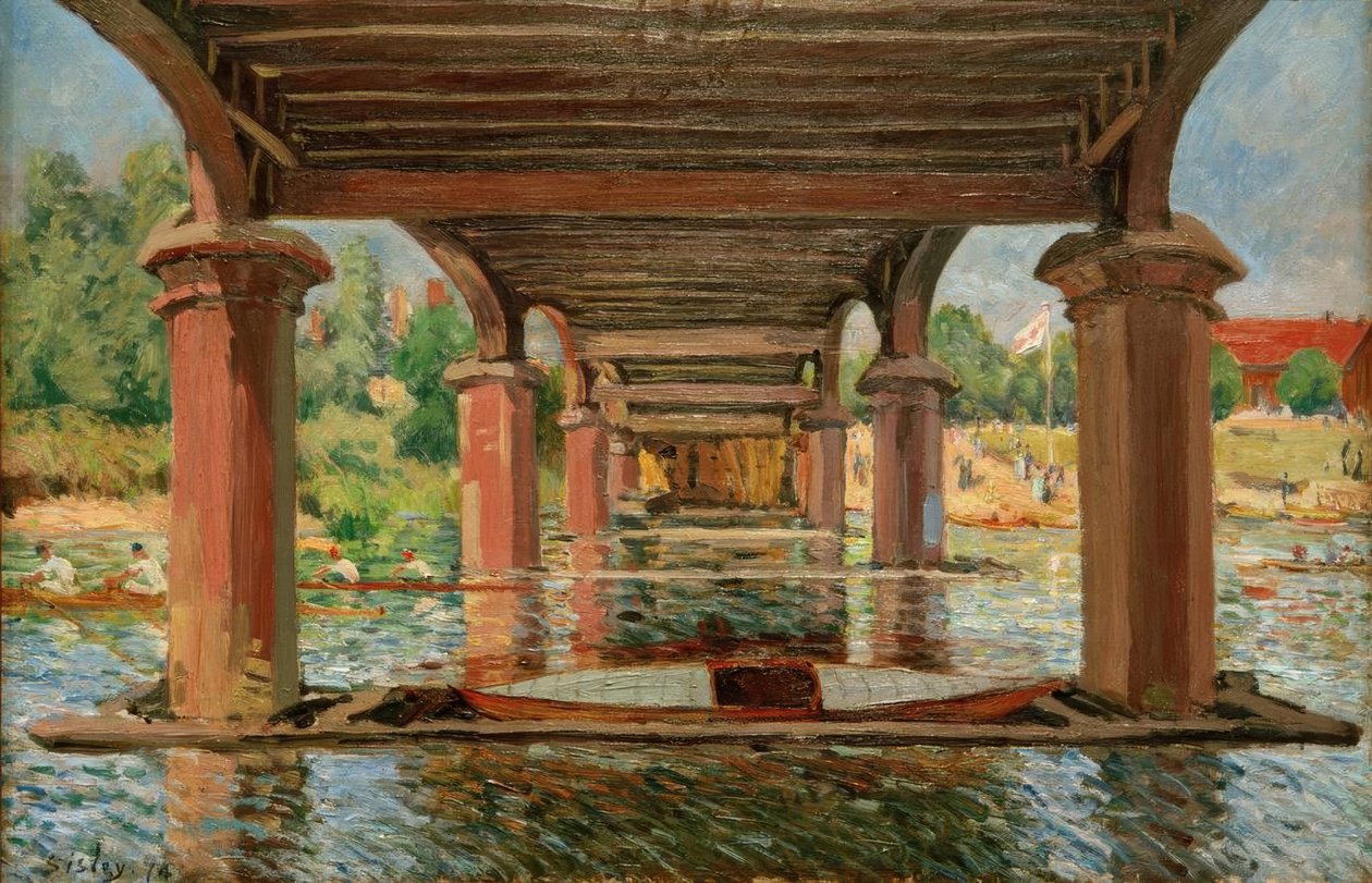 Unter der Brücke von Hampton Court von Alfred Sisley