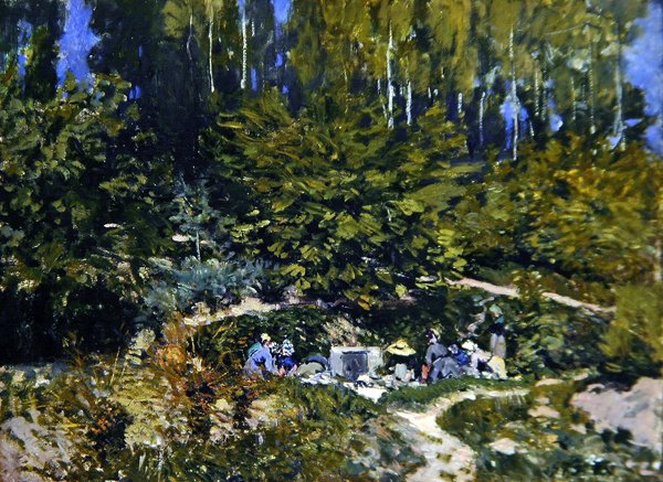 Frauen beim Wäschewaschen von Alfred Sisley