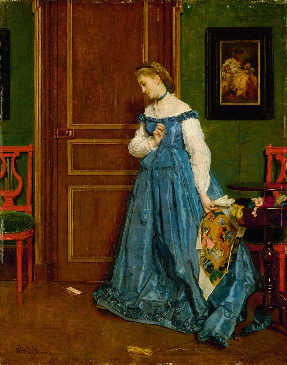 Zögern Madame Monteaux, ca. 1867 von Alfred Emile Stevens