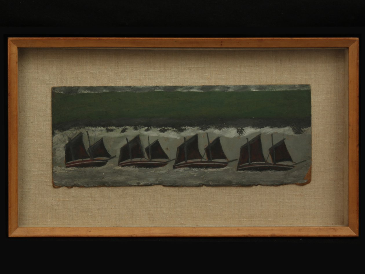 Vier Schoner, ca. 1930 von Alfred Wallis
