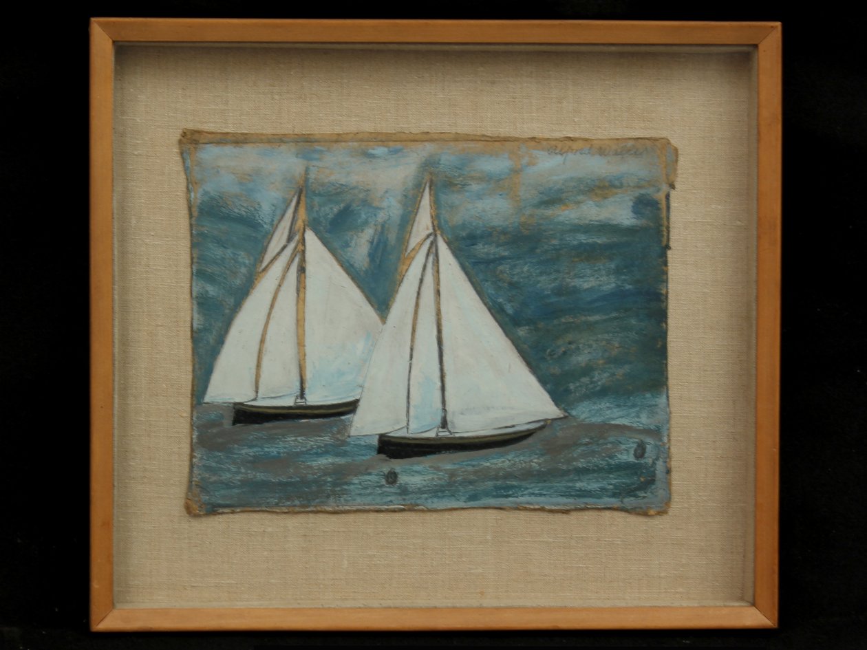 Zwei Segelboote, ca. 1930 von Alfred Wallis