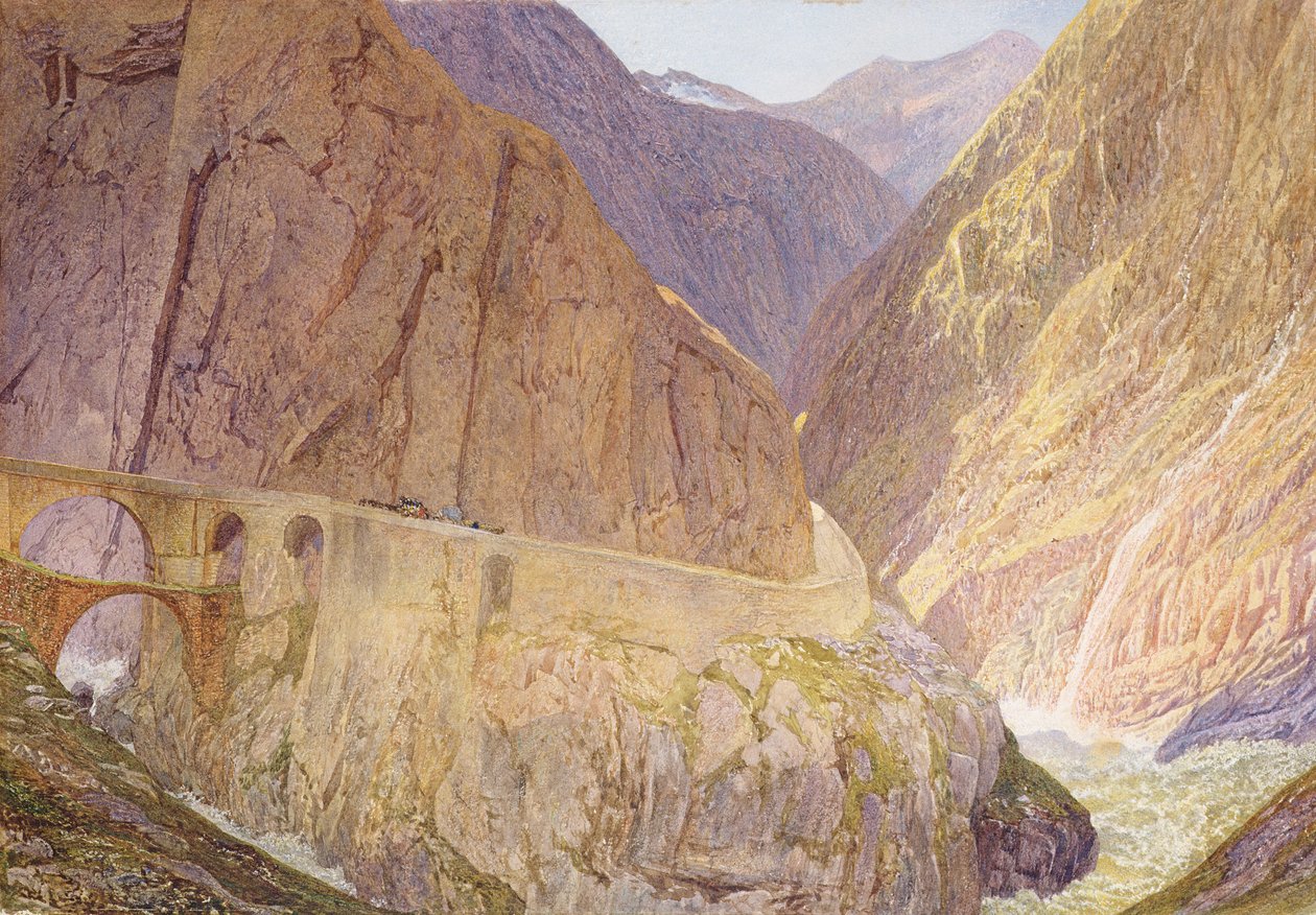 Die Teufelsbrücke - St. Gotthard-Pass von Alfred William Hunt