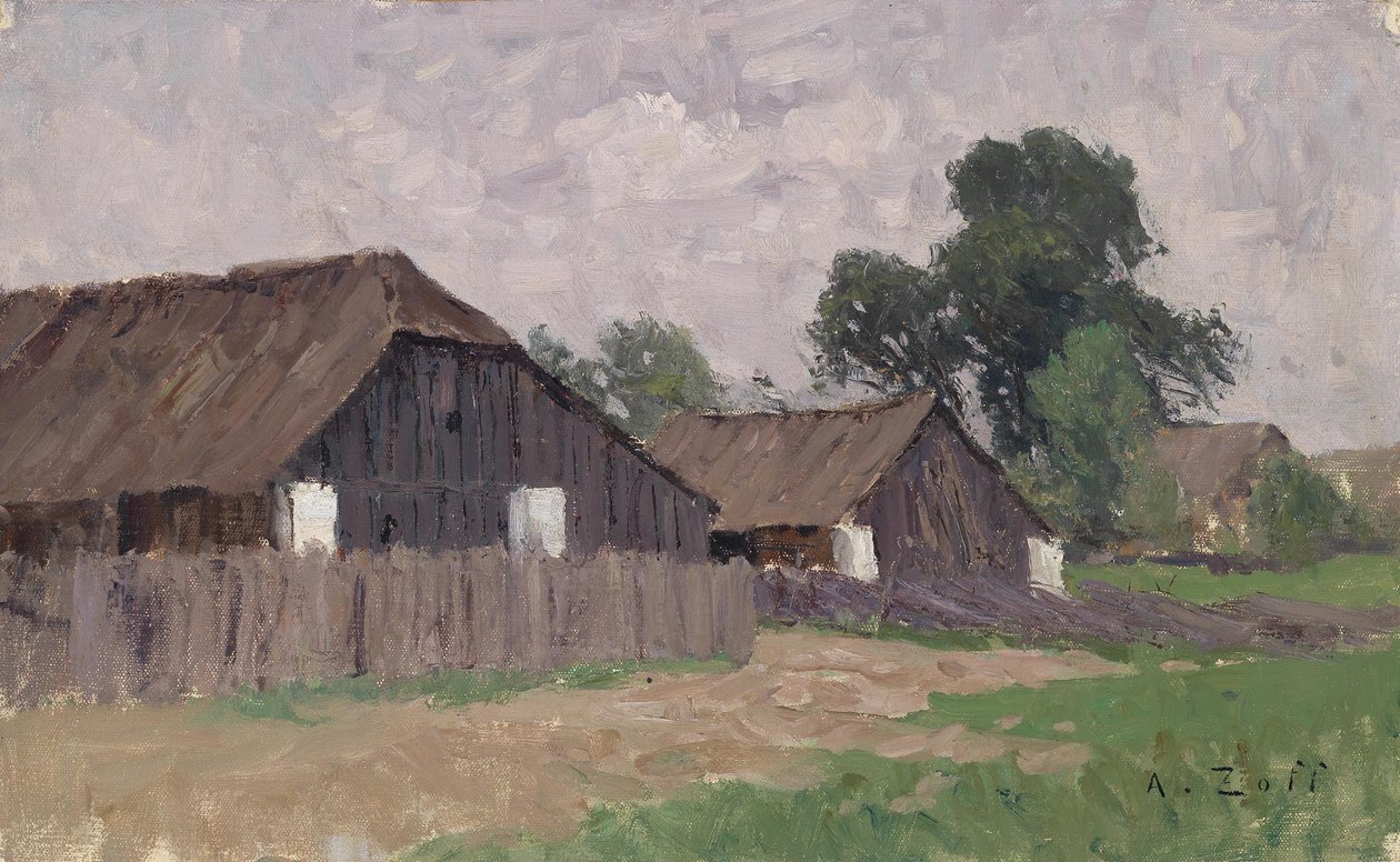 Bauernhäuser bei Klagenfurt von Alfred Zoff