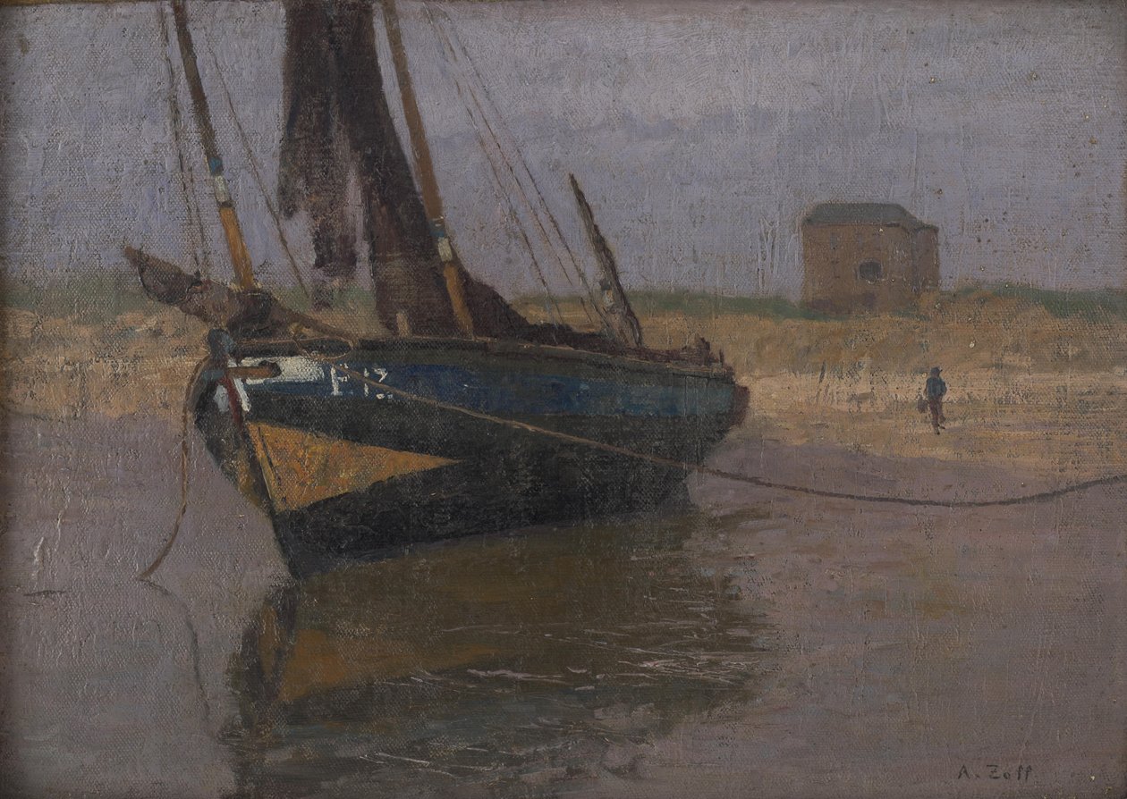 Fischerboot an der belgischen Küste von Alfred Zoff