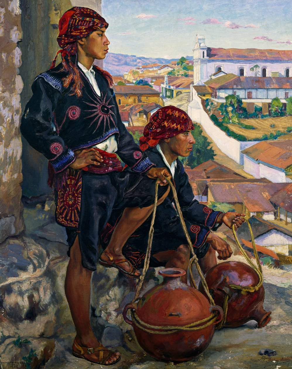 Wasserträger, Chichicastenango von Alfredo Gálvez Suárez